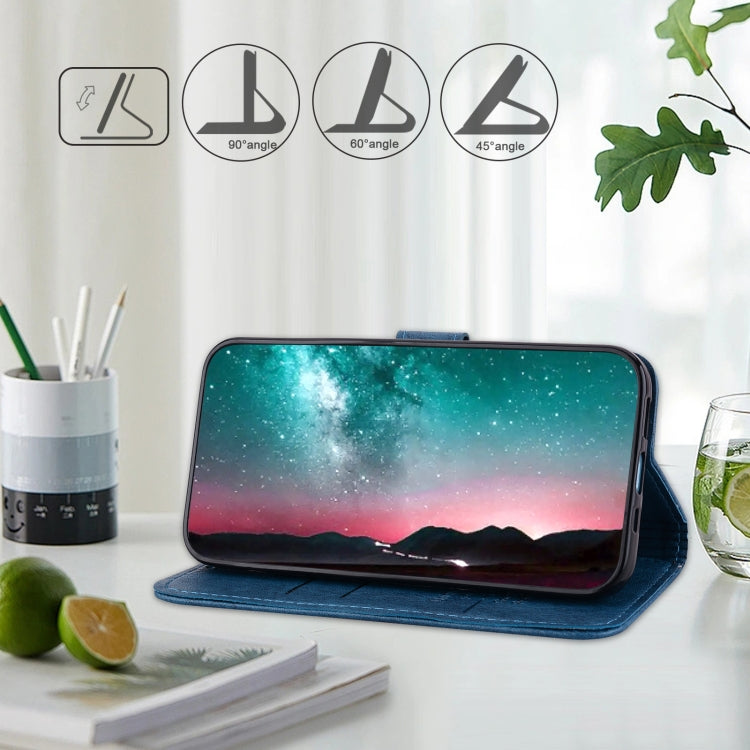 For iPhone 16 Plus Skin Feeling Oil Leather Texture PU + TPU Phone Case(Dark Blue) by buy2fix