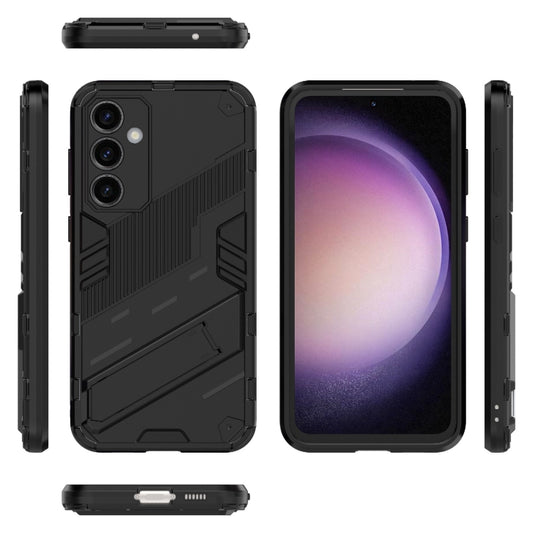 For Samsung Galaxy S23 FE 5G Punk Armor 2 in 1 PC + TPU Shockproof Phone Case with Invisible Holder(Black) by buy2fix
