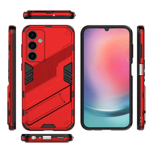 For Samsung Galaxy S23 FE 5G Punk Armor 2 in 1 PC + TPU Shockproof Phone Case with Invisible Holder(Red) by buy2fix