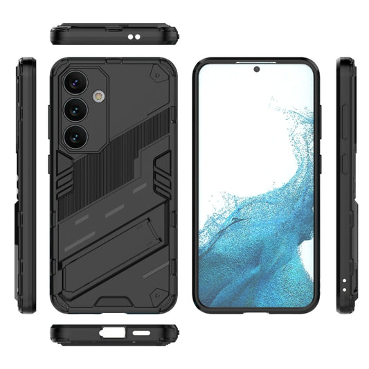 For Samsung Galaxy S24 5G Punk Armor 2 in 1 PC + TPU Shockproof Phone Case with Invisible Holder(Black) by buy2fix