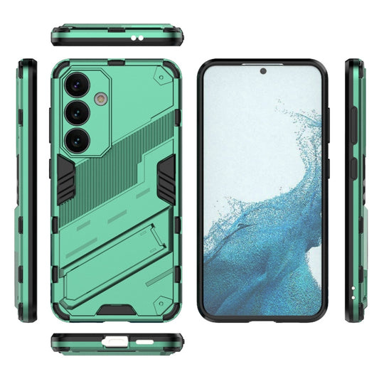 For Samsung Galaxy S24 5G Punk Armor 2 in 1 PC + TPU Shockproof Phone Case with Invisible Holder(Green) by buy2fix