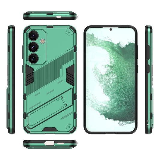 For Samsung Galaxy S24+ 5G Punk Armor 2 in 1 PC + TPU Shockproof Phone Case with Invisible Holder(Green) by buy2fix