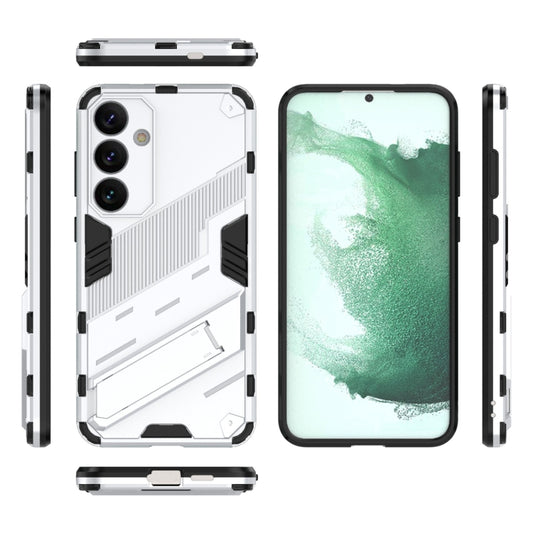 For Samsung Galaxy S24+ 5G Punk Armor 2 in 1 PC + TPU Shockproof Phone Case with Invisible Holder(White) by buy2fix