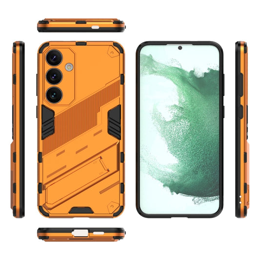 For Samsung Galaxy S24+ 5G Punk Armor 2 in 1 PC + TPU Shockproof Phone Case with Invisible Holder(Orange) by buy2fix