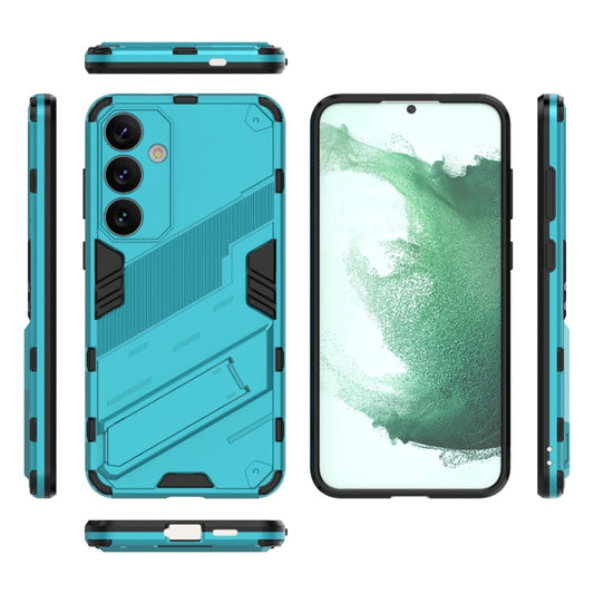For Samsung Galaxy S24+ 5G Punk Armor 2 in 1 PC + TPU Shockproof Phone Case with Invisible Holder(Blue) by buy2fix