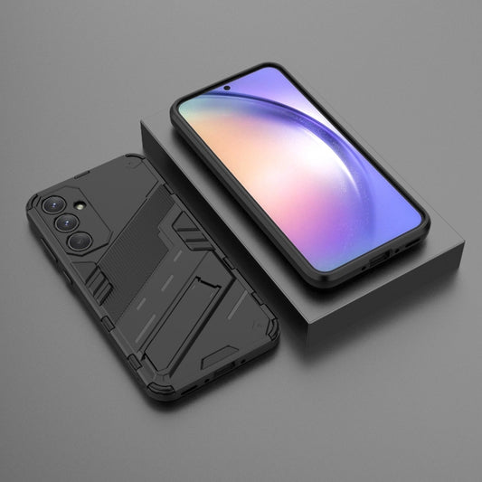 For Samsung Galaxy A35 5G Punk Armor 2 in 1 PC + TPU Shockproof Phone Case with Invisible Holder(Black) by buy2fix
