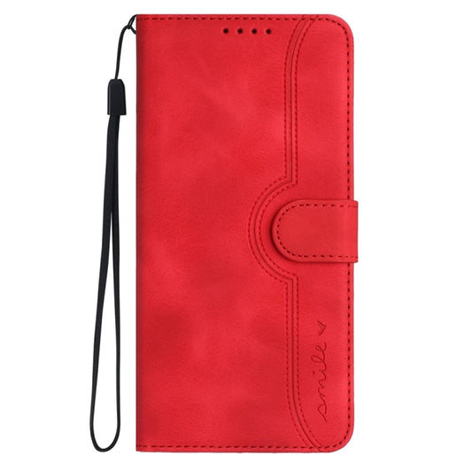 For iPhone 16 Pro Max Heart Pattern Skin Feel Leather Phone Case(Red) by buy2fix