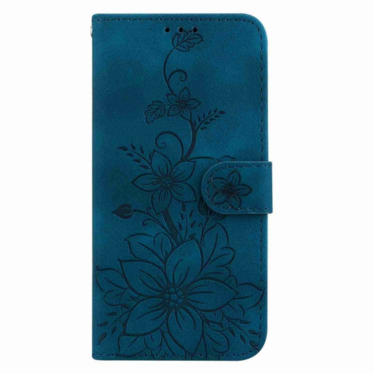 For Xiaomi 13T / 13T Pro / Redmi K60 Ultra Lily Embossed Leather Phone Case(Dark Blue) by buy2fix
