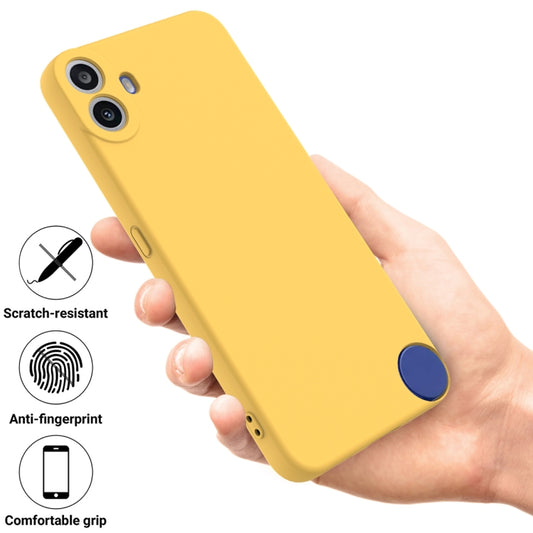 For Nothing CMF Phone 1 Pure Color Liquid Silicone Shockproof Phone Case(Yellow) - More Brand by buy2fix | Online Shopping UK | buy2fix