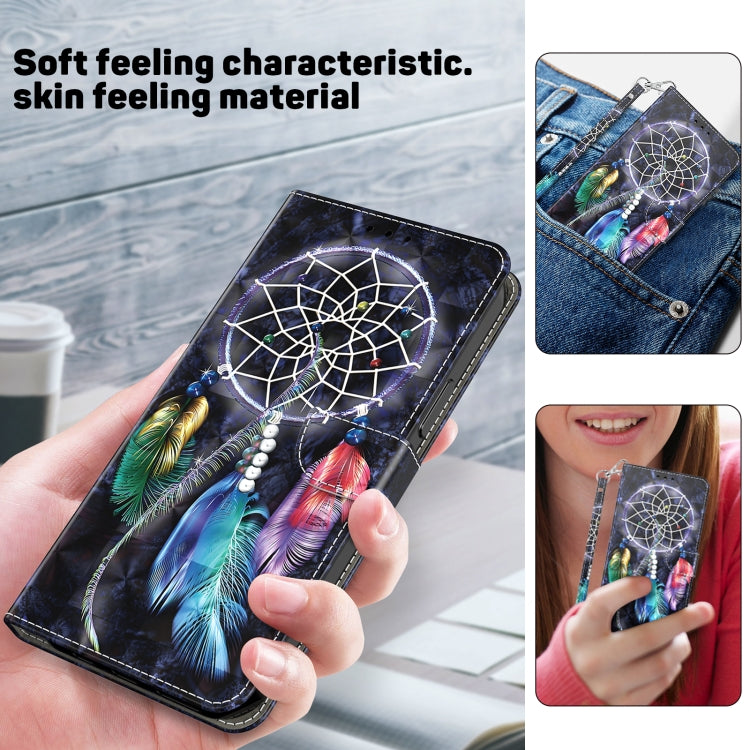For iPhone 16 Pro Max 3D Painted Leather Phone Case(Colorful Dreamcatcher) by buy2fix
