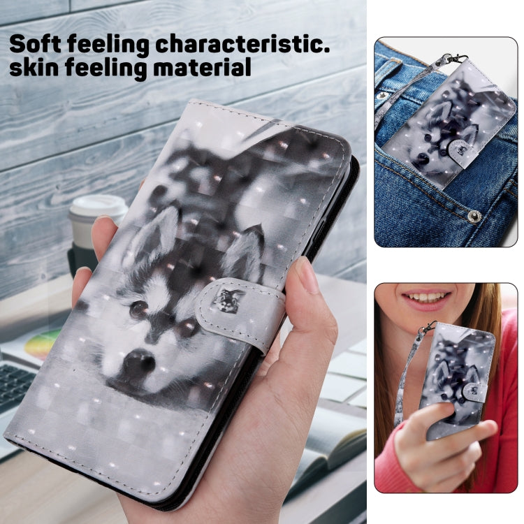 For iPhone 16 Pro Max 3D Painted Leather Phone Case(Husky) by buy2fix