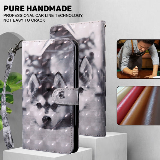 For iPhone 16 Pro 3D Painted Leather Phone Case(Husky) by buy2fix