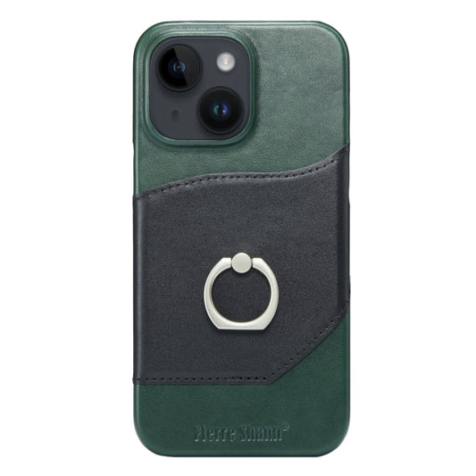 For iPhone 15 Fierre Shann Oil Wax Texture Genuine Leather Back Cover Phone Case(Black) - iPhone 15 Cases by FIERRE SHANN | Online Shopping UK | buy2fix