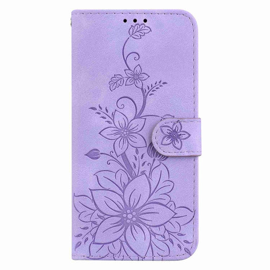 For Samsung Galaxy S24 5G Lily Embossed Leather Phone Case(Purple) by buy2fix