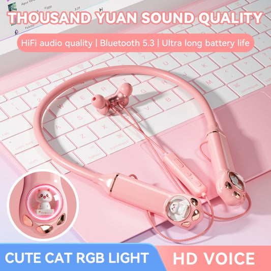 K1692 Meow Planet Neck-mounted Noise Reduction Sports Bluetooth Earphones(Purple) by buy2fix