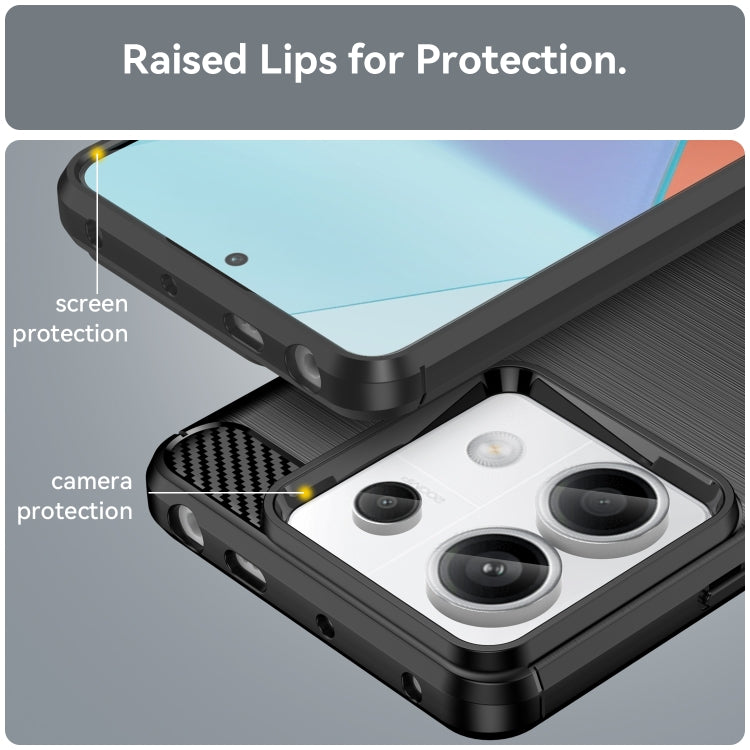 For Xiaomi Redmi Note 13 Pro 5G Brushed Texture Carbon Fiber TPU Phone Case(Black) by buy2fix