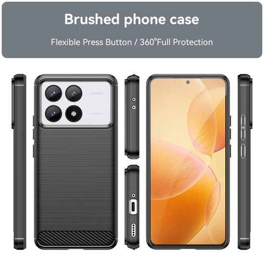 For Xiaomi Redmi K70 Pro Brushed Texture Carbon Fiber TPU Phone Case(Black) by buy2fix