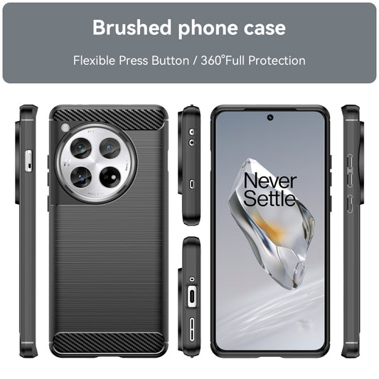For OnePlus 12 Carbon Fiber Brushed Texture TPU Phone Case(Black) by buy2fix