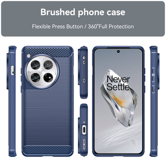 For OnePlus 12 Carbon Fiber Brushed Texture TPU Phone Case(Blue) by buy2fix