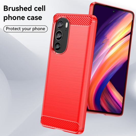 For Motorola Edge+ 2022 Brushed Texture Carbon Fiber TPU Phone Case(Red) by buy2fix