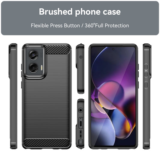 For Motorola Moto G Stylus 5G 2024 Brushed Texture Carbon Fiber TPU Phone Case(Black) by buy2fix
