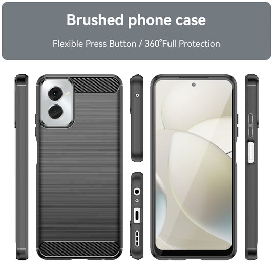 For Motorola Moto G Power 2024 Brushed Texture Carbon Fiber TPU Phone Case(Black) by buy2fix