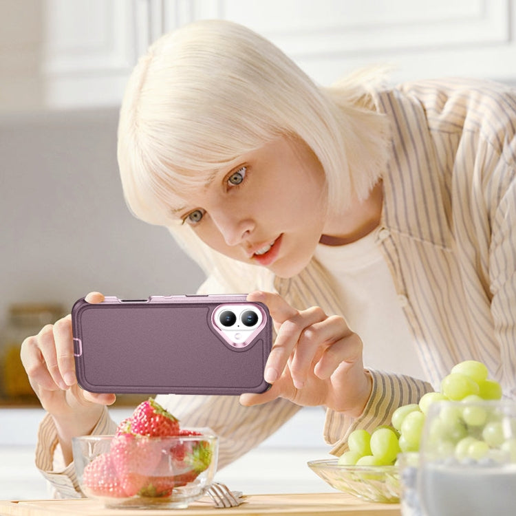 For iPhone 16 Life Waterproof Rugged Phone Case(Purple + Pink) by buy2fix