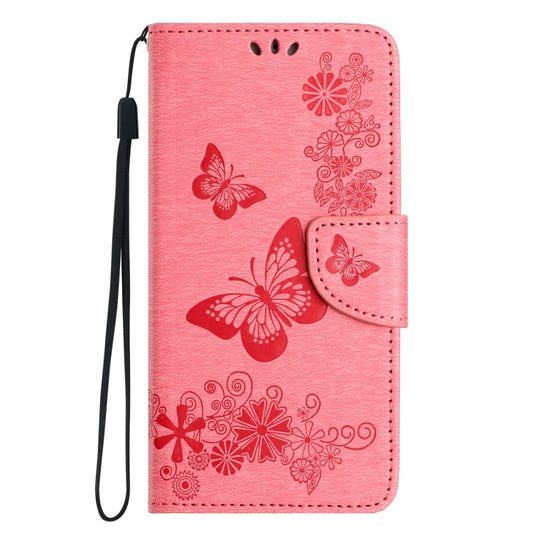 For Samsung Galaxy S24+ 5G Butterfly Embossed Flip Leather Phone Case(Pink) by buy2fix
