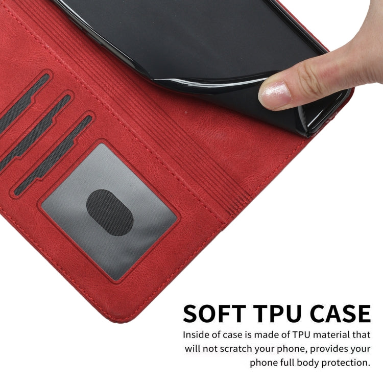 For Motorola Moto G Power 5G 2024 Cubic Skin Feel Flip Leather Phone Case(Red) by buy2fix