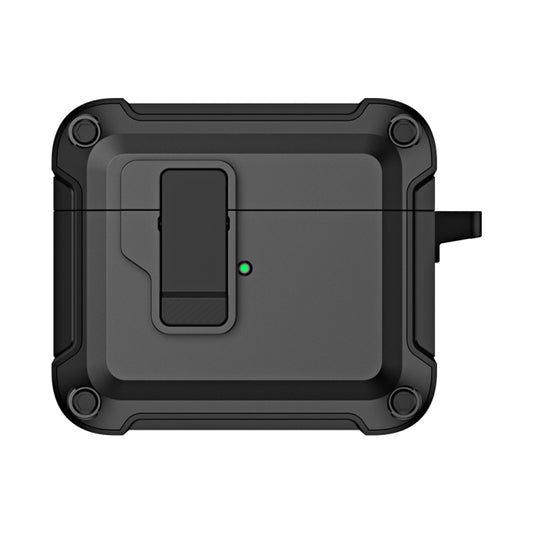 For AirPods 3 TPU + PC Wireless Bluetooth Earphone Protective Case with Switch Lock & Hook(Black) by buy2fix