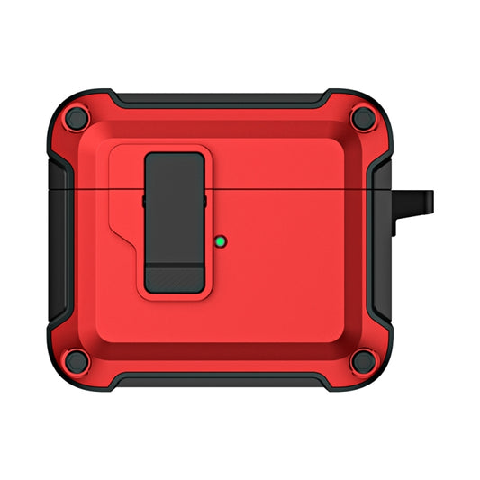 For AirPods 3 TPU + PC Wireless Bluetooth Earphone Protective Case with Switch Lock & Hook(Red) by buy2fix