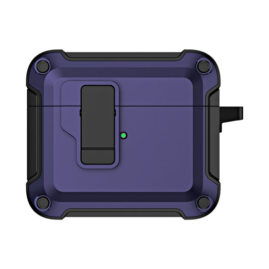 For AirPods 3 TPU + PC Wireless Bluetooth Earphone Protective Case with Switch Lock & Hook(Blue) by buy2fix