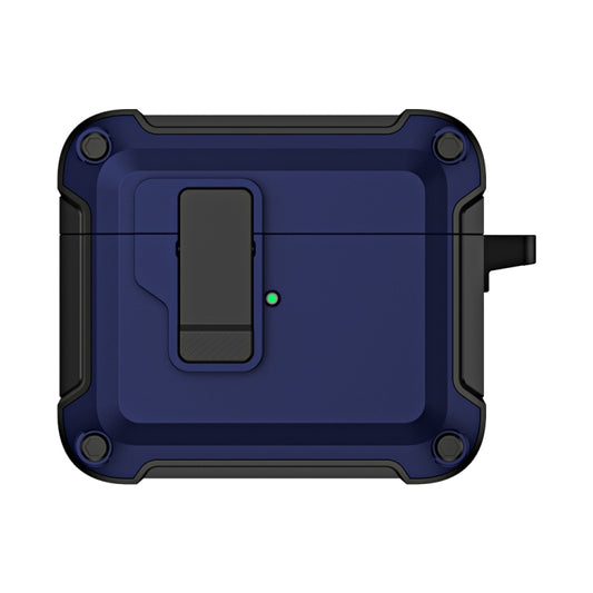 For AirPods 3 TPU + PC Wireless Bluetooth Earphone Protective Case with Switch Lock & Hook(Royal Blue) by buy2fix