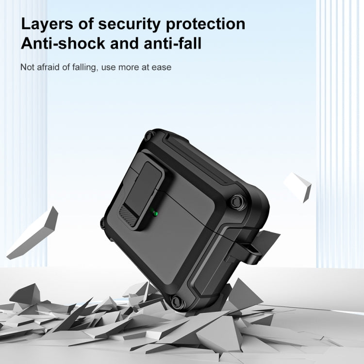 For AirPods 3 TPU + PC Wireless Bluetooth Earphone Protective Case with Switch Lock & Hook(Yellow) by buy2fix