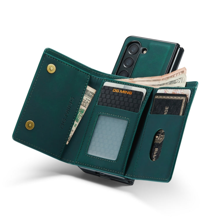 For Samsung Galaxy Z Fold5 DG.MING M1 Series 3-Fold Multi Card Wallet + Magnetic Phone Case(Green) by DG.MING