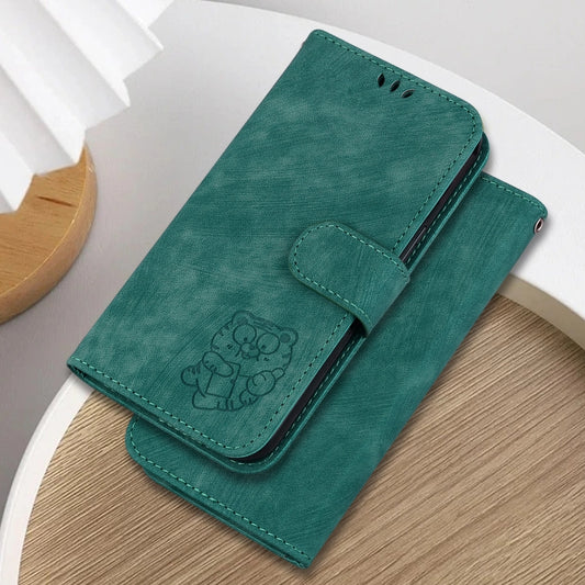 For Motorola Moto G Power 5G 2024 Little Tiger Embossed Leather Phone Case(Green) by buy2fix