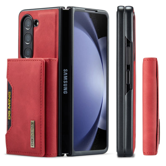 For Samsung Galaxy Z Fold5 DG.MING M2 Series 3-Fold Multi Card Bag + Magnetic Phone Case(Red) by DG.MING