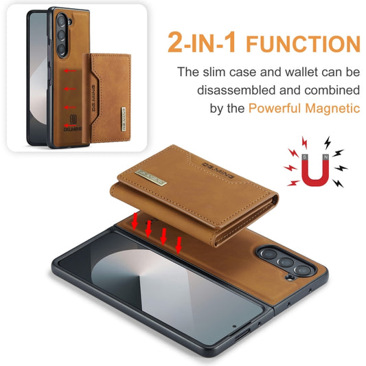 For Samsung Galaxy Z Fold6 DG.MING M2 Series 3-Fold Multi Card Bag + Magnetic Phone Case(Brown) by DG.MING