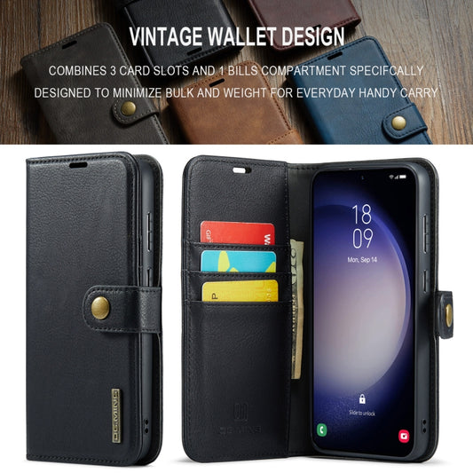 For Samsung Galaxy A55 5G DG.MING Crazy Horse Texture Detachable Magnetic Leather Case(Black) by DG.MING