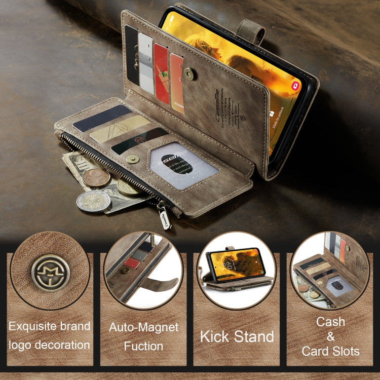 For Samsung Galaxy S23 FE CaseMe C30 Card Slots Zipper Wallet Leather Phone Case(Brown) by CaseMe