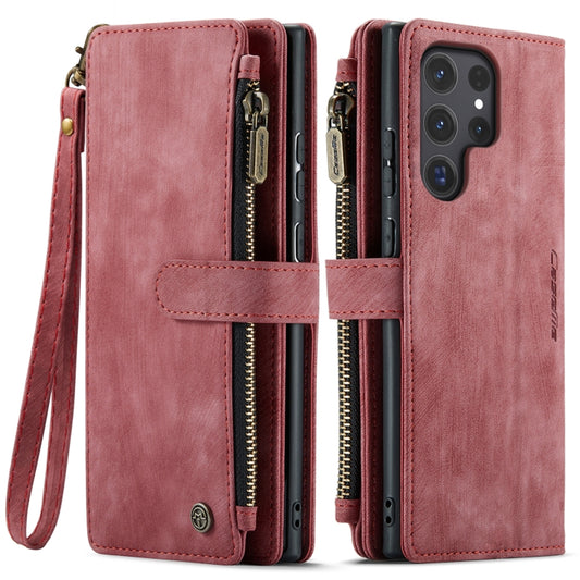 For Samsung Galaxy S24 Ultra 5G CaseMe C30 Card Slots Zipper Wallet Leather Phone Case(Red) by CaseMe