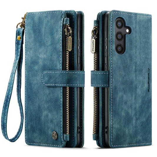 For Samsung Galaxy S24 5G CaseMe C30 Card Slots Zipper Wallet Leather Phone Case(Blue) by CaseMe