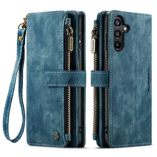 For Samsung Galaxy A15 CaseMe C30 Card Slots Zipper Wallet Leather Phone Case(Blue) by CaseMe