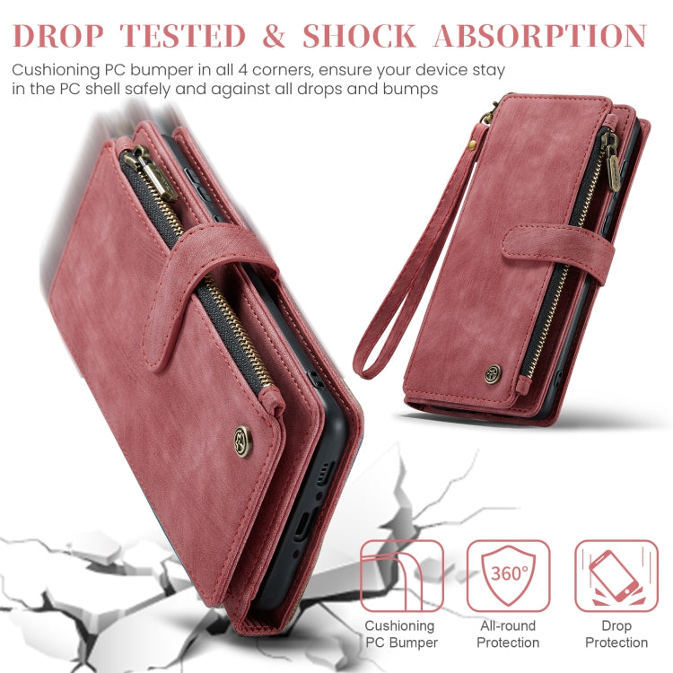 For Samsung Galaxy A35 5G CaseMe C30 Card Slots Zipper Wallet Leather Phone Case(Red) by CaseMe