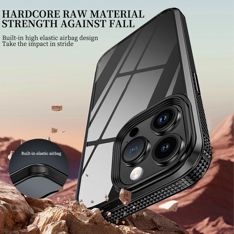 For iPhone 15 Pro iPAKY MG Series Transparent PC+TPU Phone Case(Black) - iPhone 15 Pro Cases by iPAKY | Online Shopping UK | buy2fix