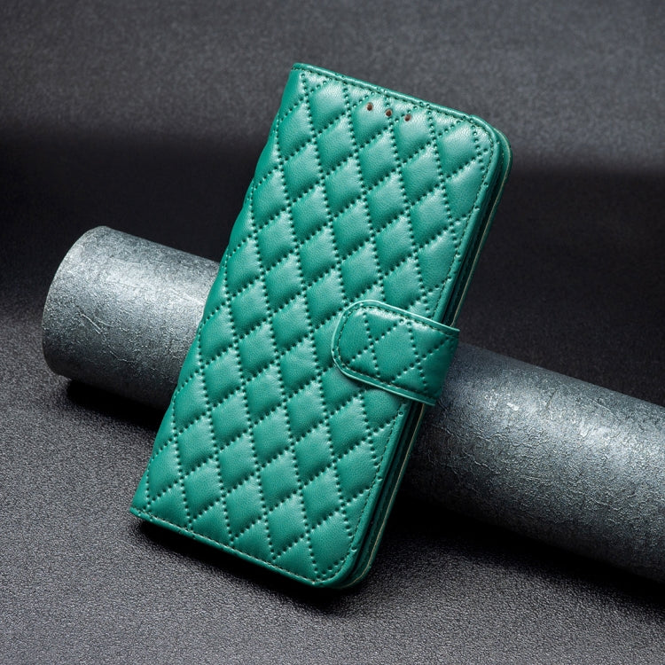 For Motorola Moto G84 Diamond Lattice Wallet Flip Leather Phone Case(Green) by buy2fix