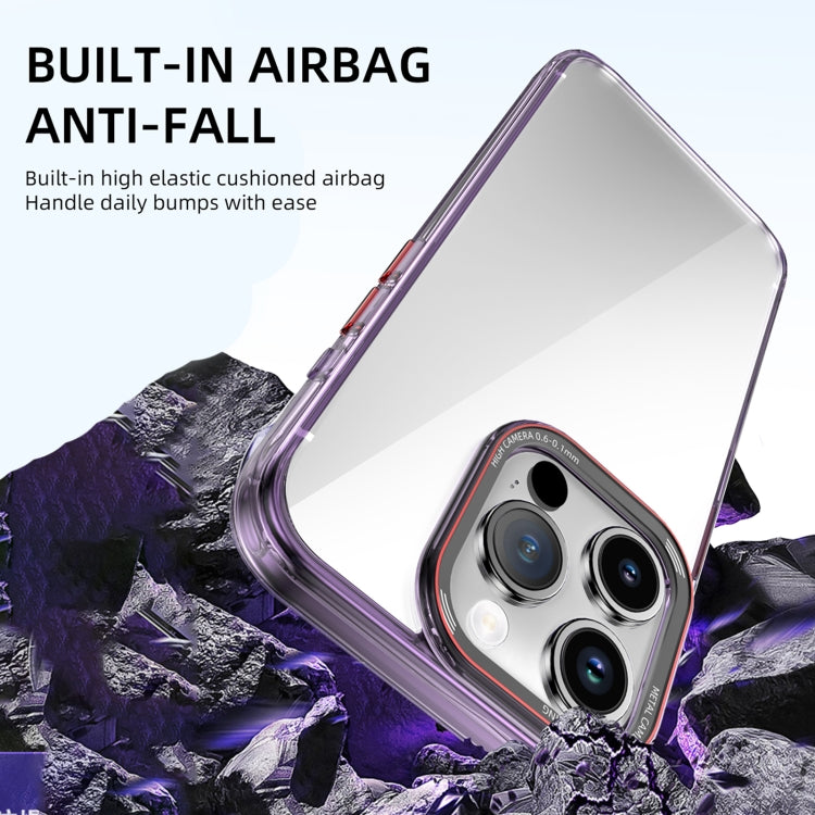 For iPhone 15 Pro Max iPAKY MG Series Transparent PC+TPU Phone Case(Transparent Purple) by iPAKY