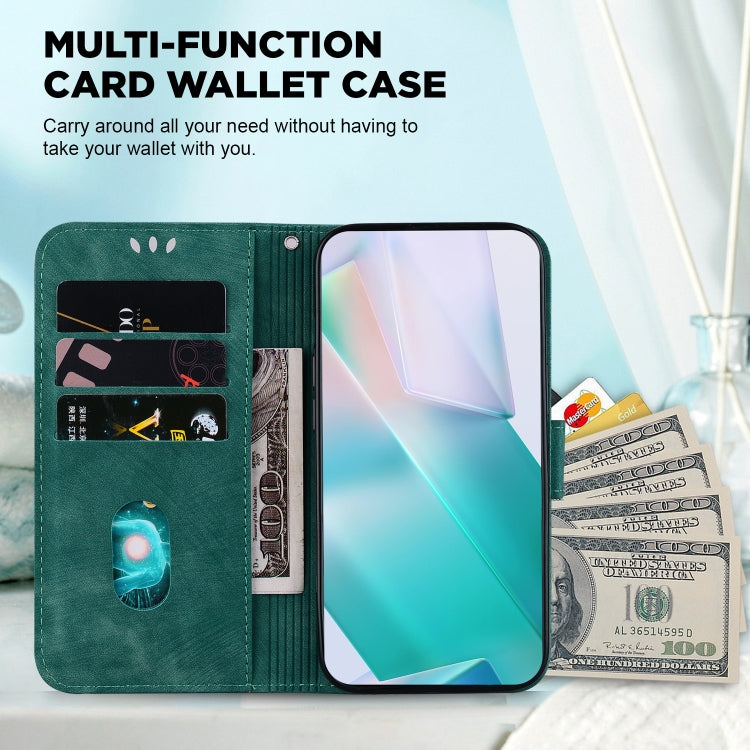 For Google Pixel 9 Pro Little Tiger Embossed Leather Phone Case(Green) by buy2fix