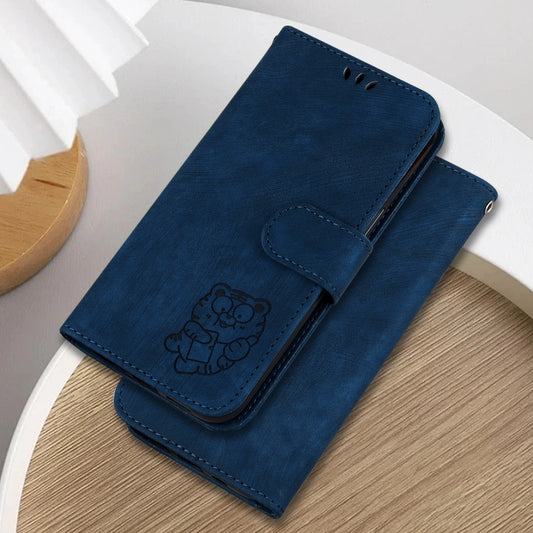 For Google Pixel 9 Little Tiger Embossed Leather Phone Case(Dark Blue) by buy2fix