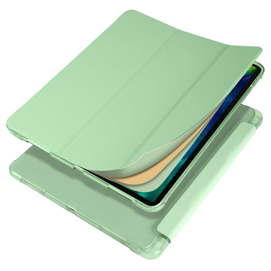 For iPad Air 13 2025 / 2024 / iPad Pro 12.9 (2020) / iPad Pro 12.9(2018) 3-folding Horizontal Flip PU Leather + Shockproof TPU Tablet Case with Holder & Pen Slot(Matcha Green) by buy2fix